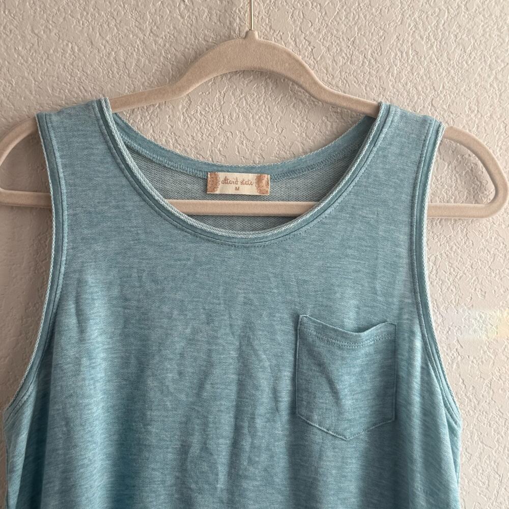 Altar'd State Women's Seafoam Blue Green Tank Top Babydoll Raw Hem Flowy Medium - Picture 2 of 4